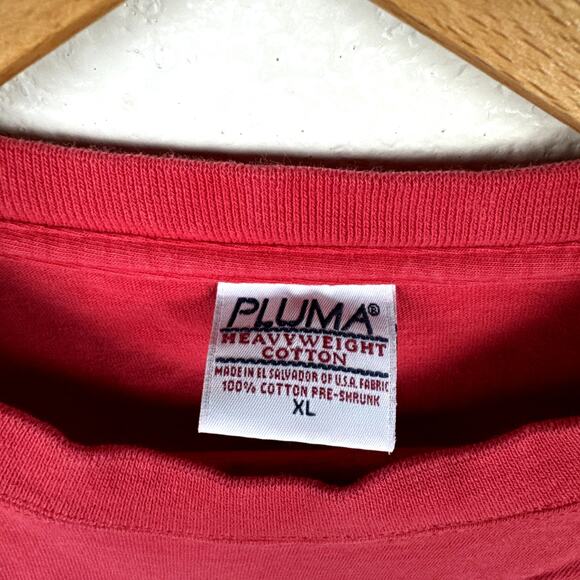 Vintage Pluma Shirt Sz XL Red Heavyweight Cotton Short Sleeve Crewneck Athletic - Picture 3 of 6
